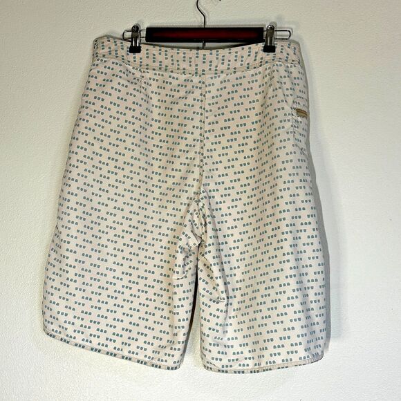 Patagonia Wavefarer Trunks Board Short Beach Cream Geometric Swim Men 36 *W34 - Picture 3 of 9